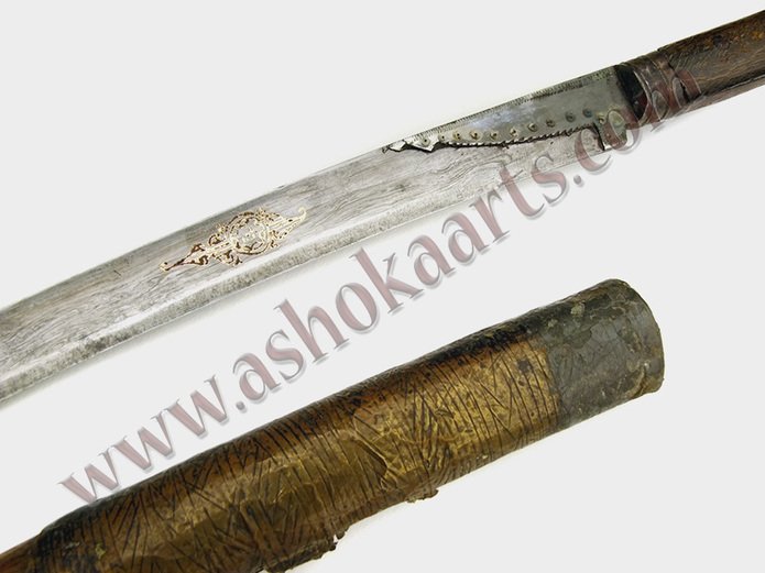 Unusually Long Anatolian Turkish Yataghan Sword With Damascus ‘ribbon